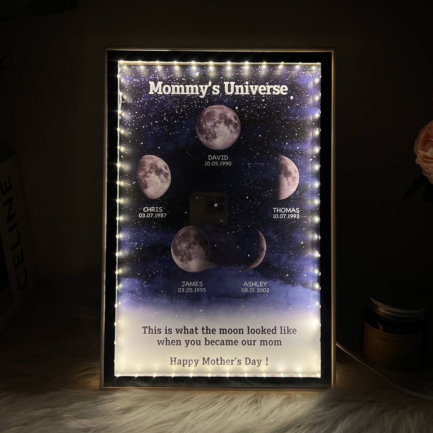 50% OFF❤️Custom Starry Night Birth Moon Phase Mirror
