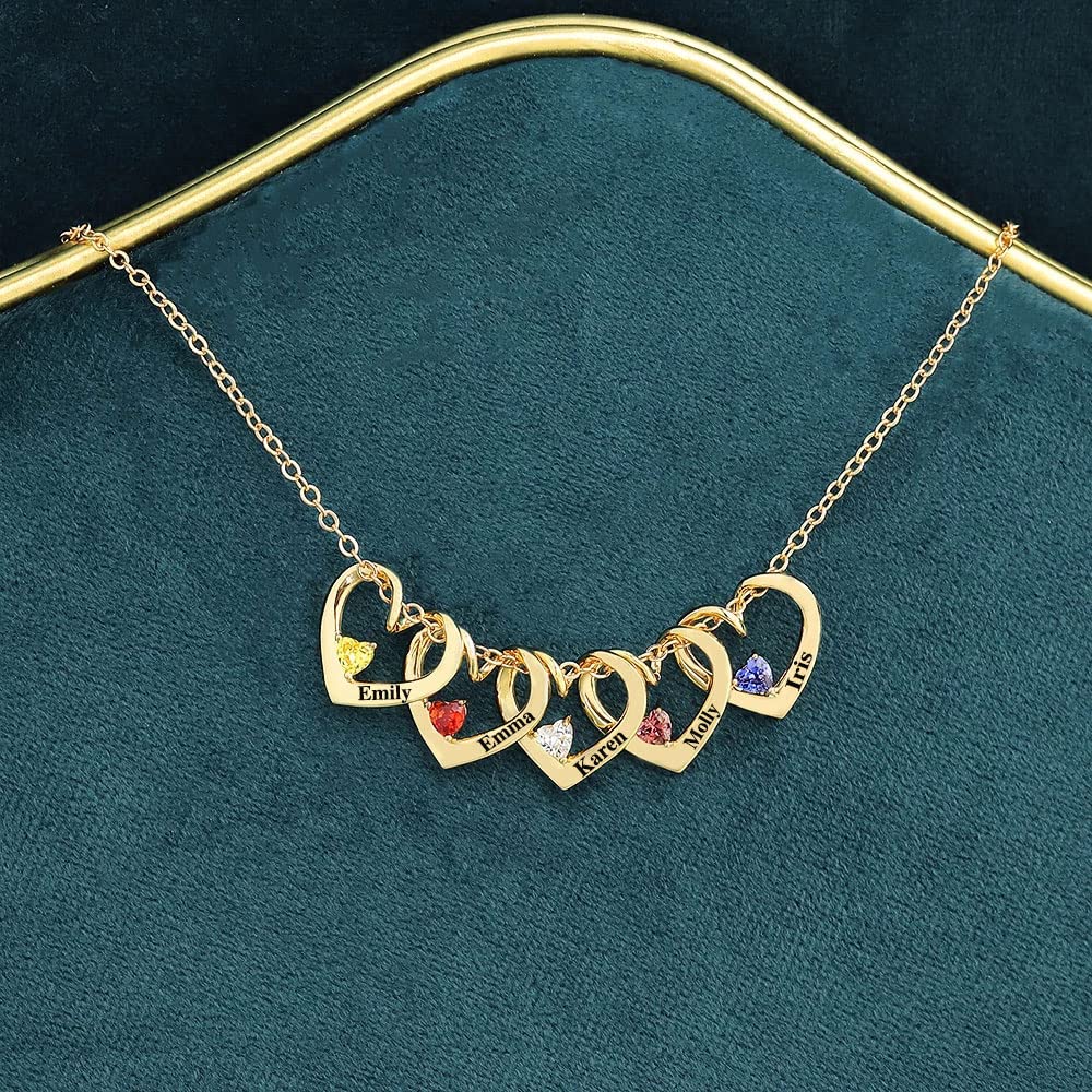Personalize Heart Birthstone Necklace