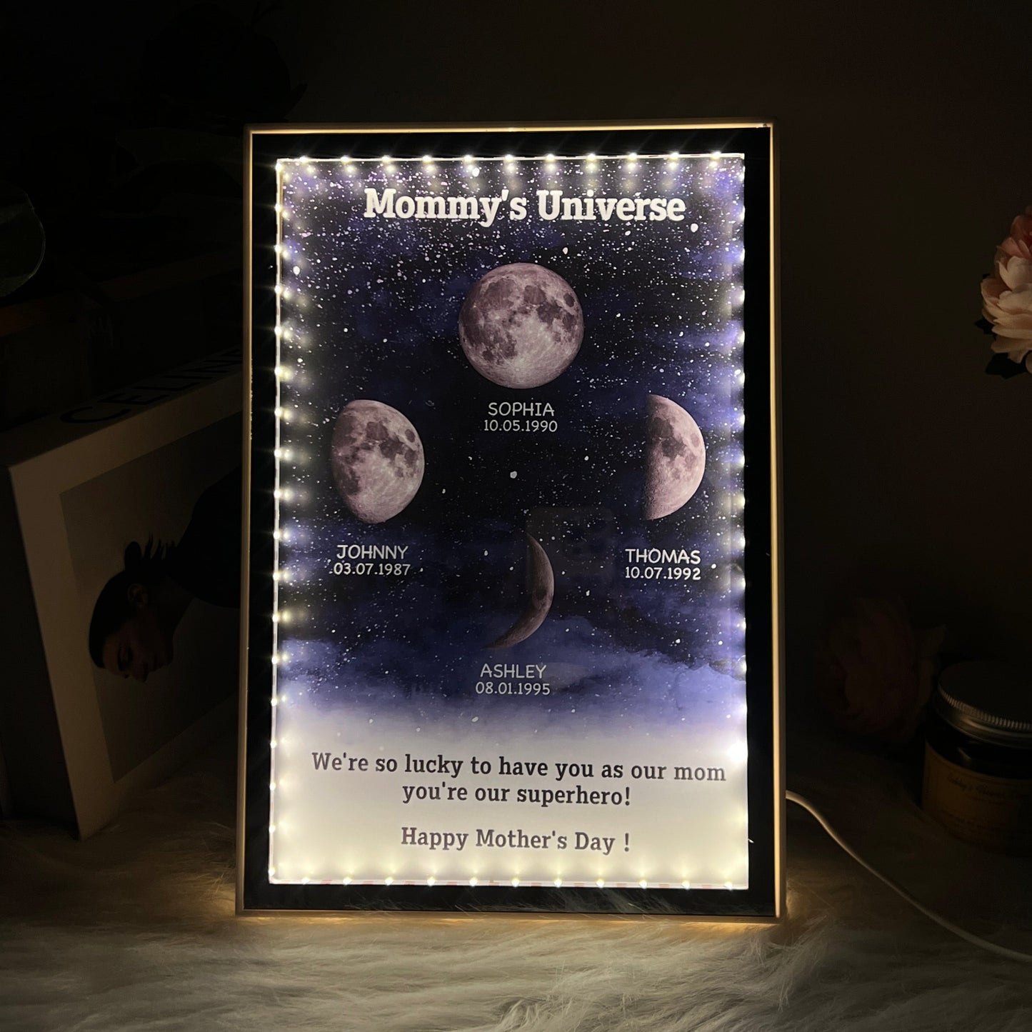 50% OFF❤️Custom Starry Night Birth Moon Phase Mirror