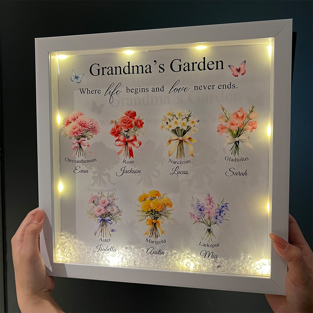 50% OFF✨Custom Mom's Garden Birth Flower Light Frame