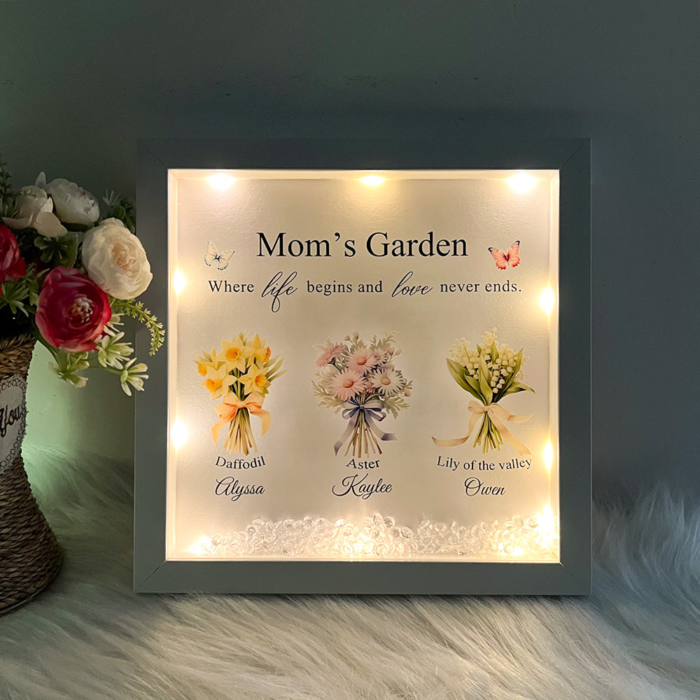 50% OFF✨Custom Mom's Garden Birth Flower Light Frame