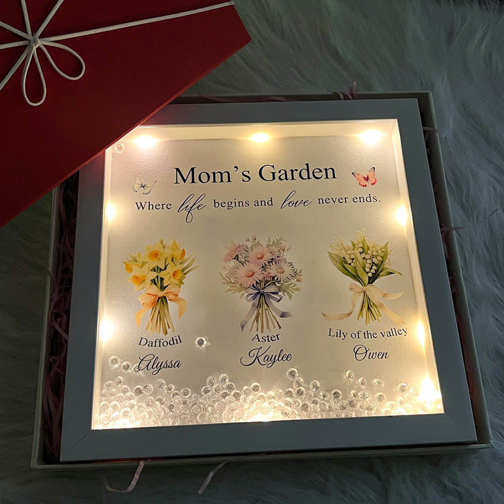 50% OFF✨Custom Mom's Garden Birth Flower Light Frame