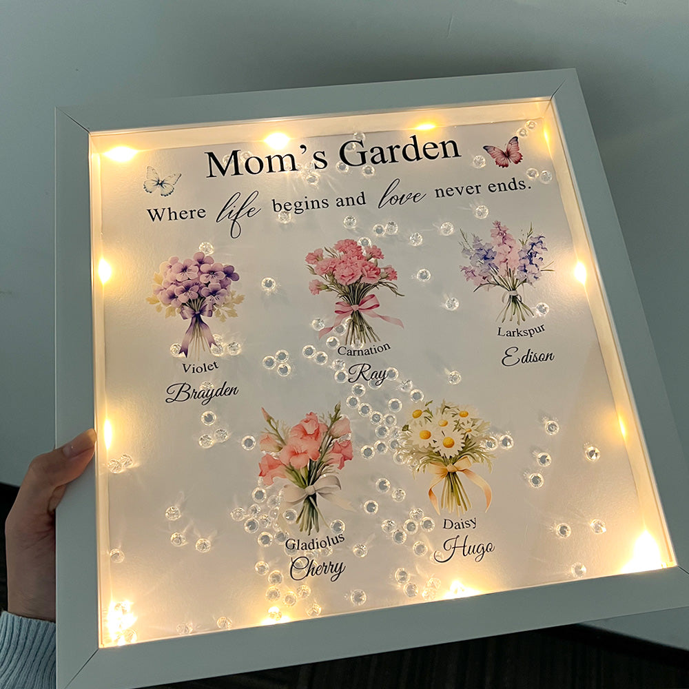 50% OFF✨Custom Mom's Garden Birth Flower Light Frame