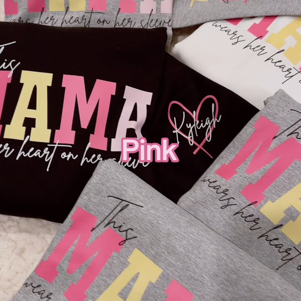 50% OFFđ„Personalized Mama Wears Her Heart On Her Sleeve Sweatshirt