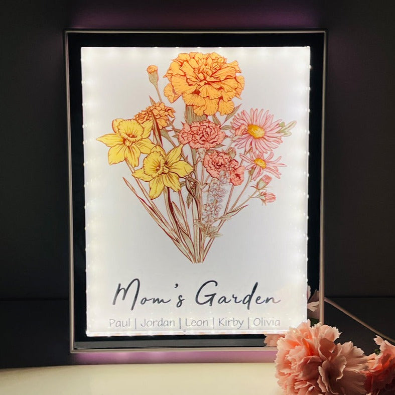 50% OFF✨Custom Birth Flower Bouquet Led Mirror