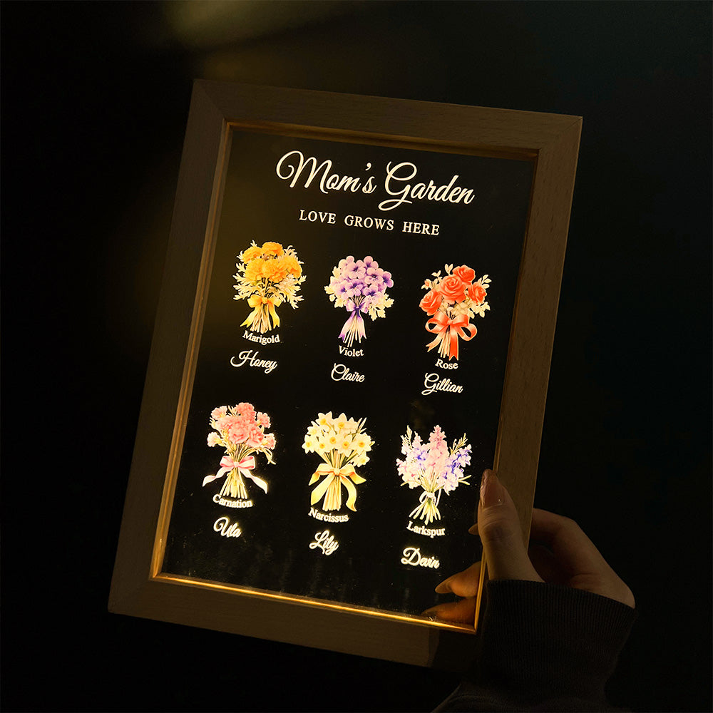 50%OFF🎄Custom Birth Month Flower Bouquet LED Light