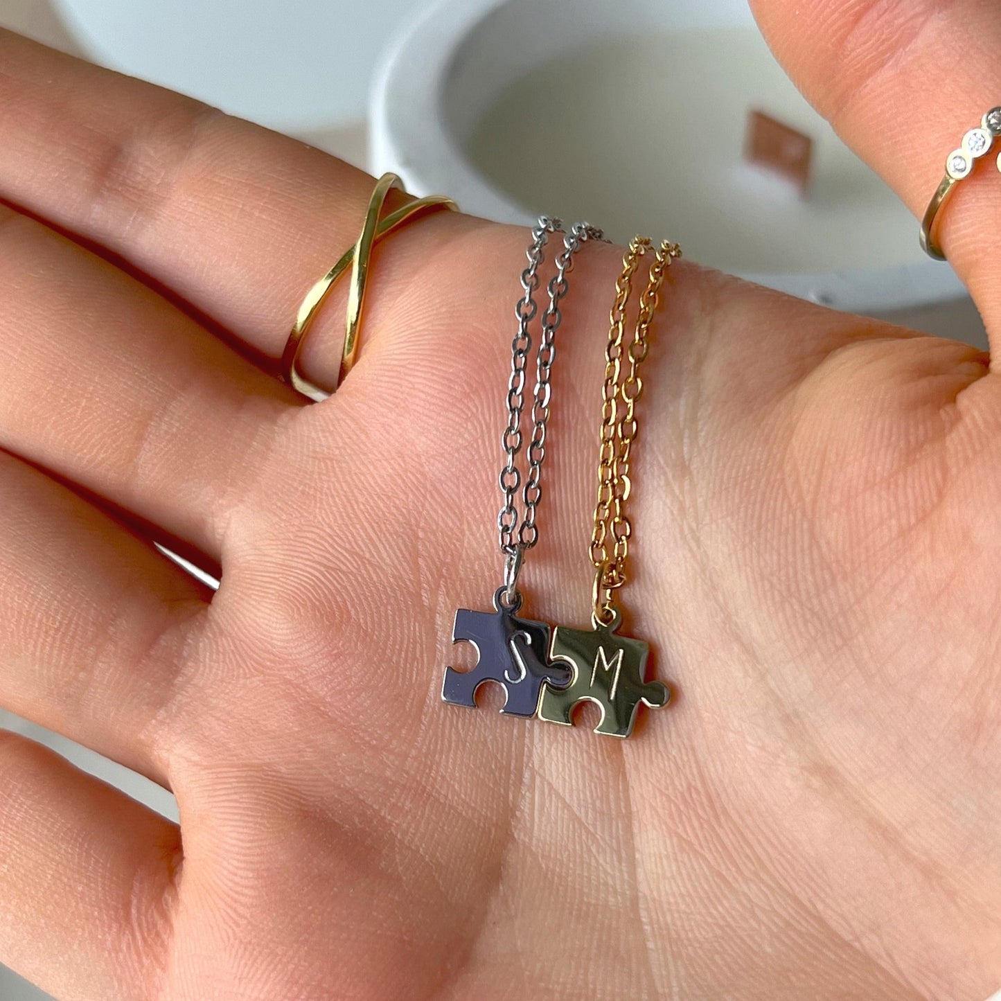 You Complete Me Puzzle Necklace💕Bracelet