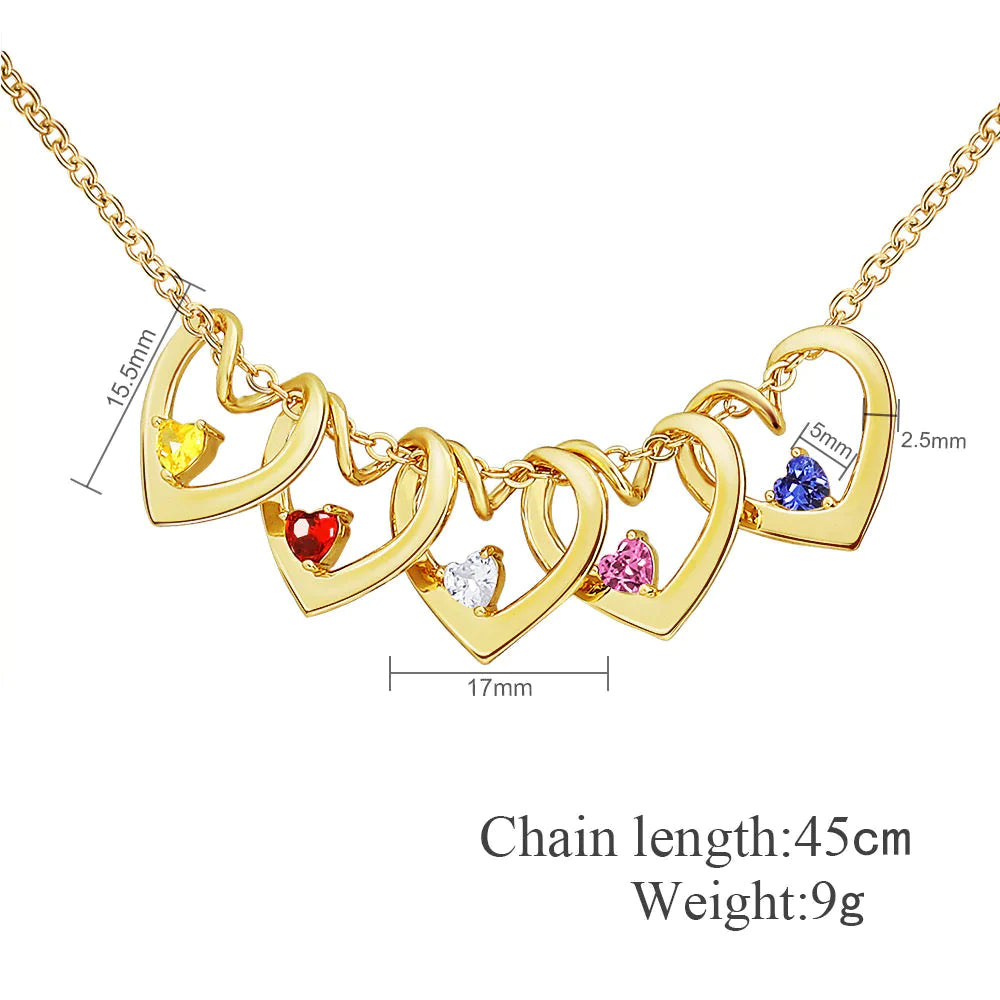 Personalize Heart Birthstone Necklace