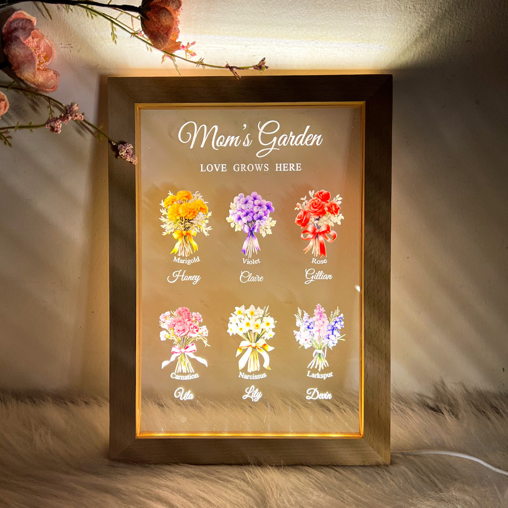 50%OFF🎄Custom Birth Month Flower Bouquet LED Light