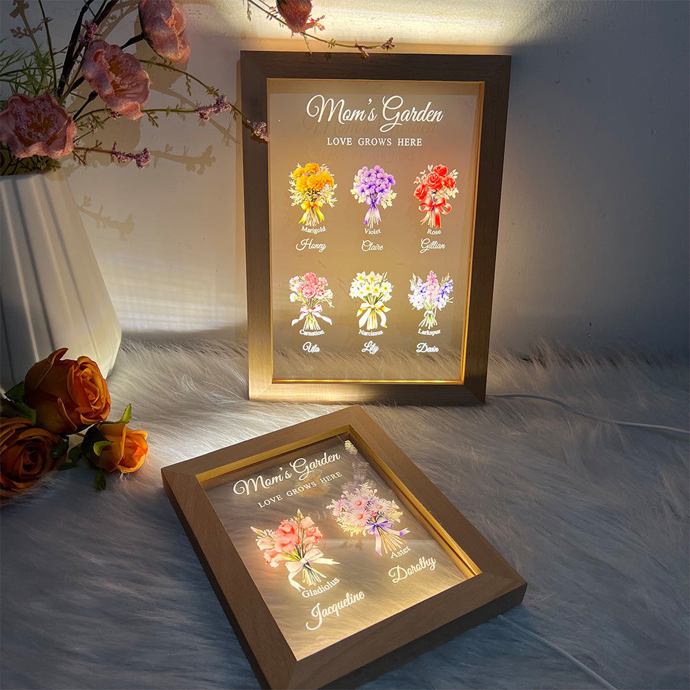 50%OFF🎄Custom Birth Month Flower Bouquet LED Light