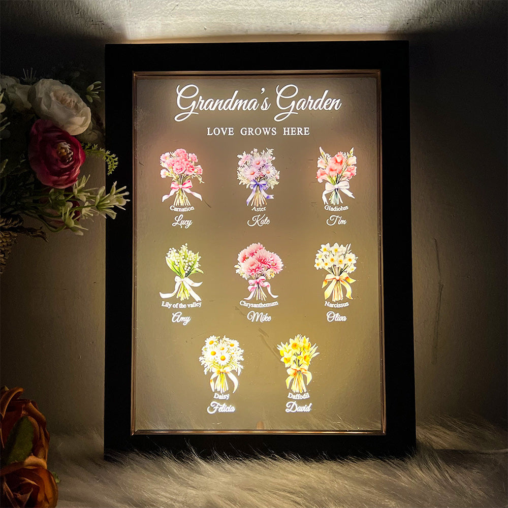 50%OFF🎄Custom Birth Month Flower Bouquet LED Light