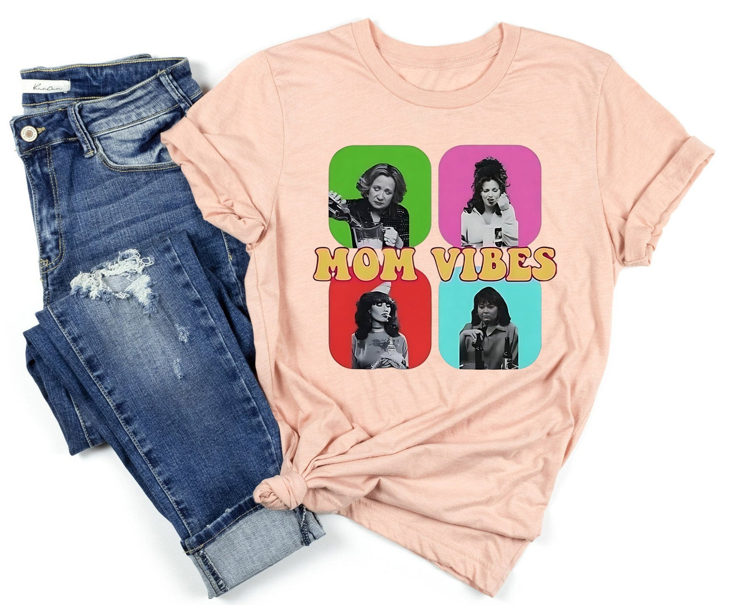 50% OFF-Custom Mom Vibes Vintage Photo Tee/Sweatshirt