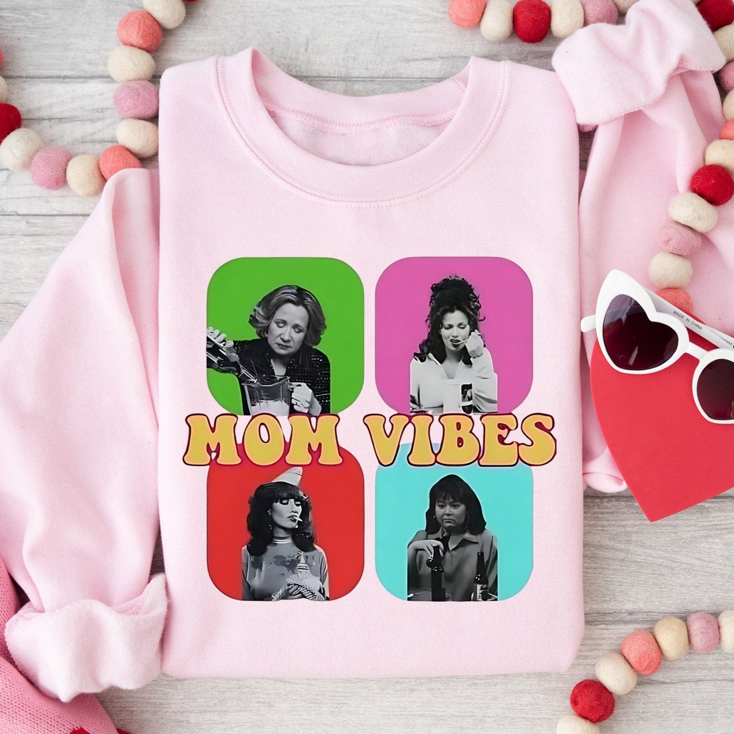 50% OFF-Custom Mom Vibes Vintage Photo Tee/Sweatshirt