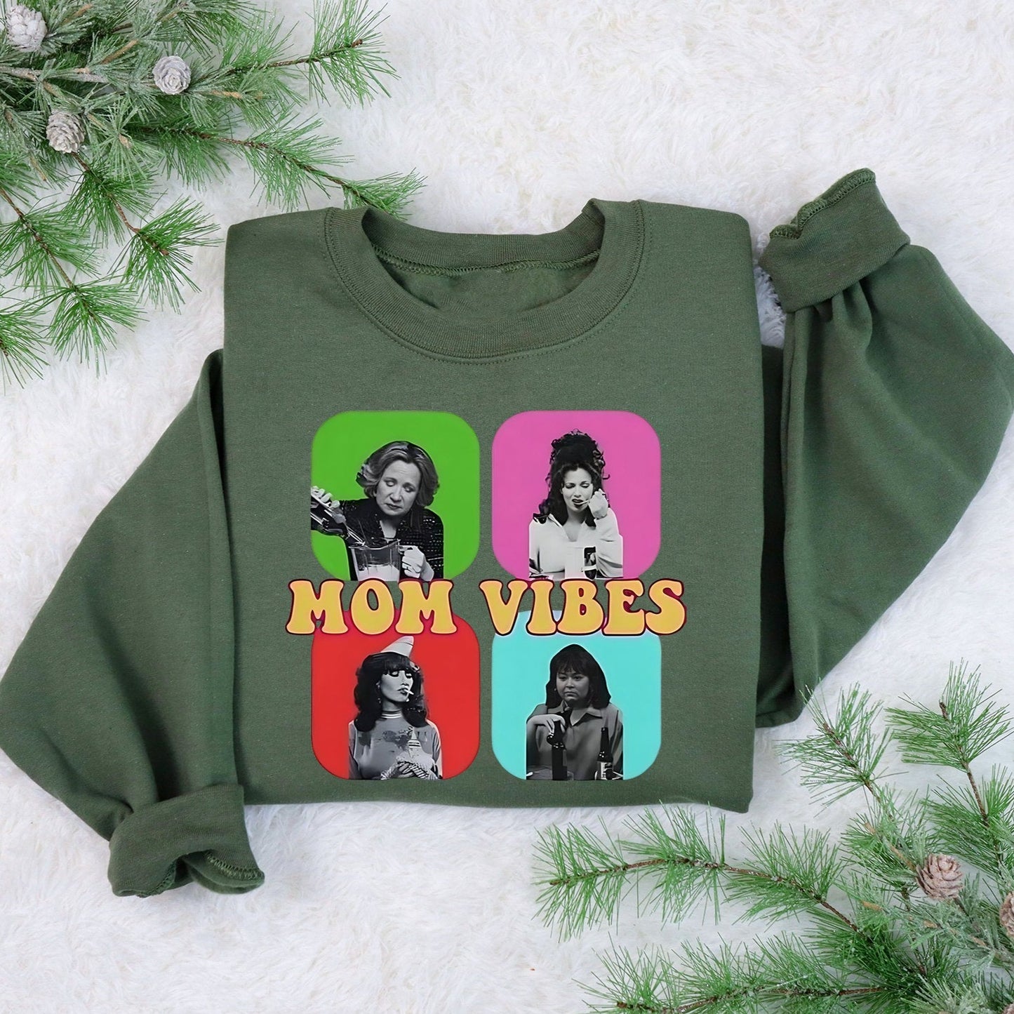 50% OFF-Custom Mom Vibes Vintage Photo Tee/Sweatshirt