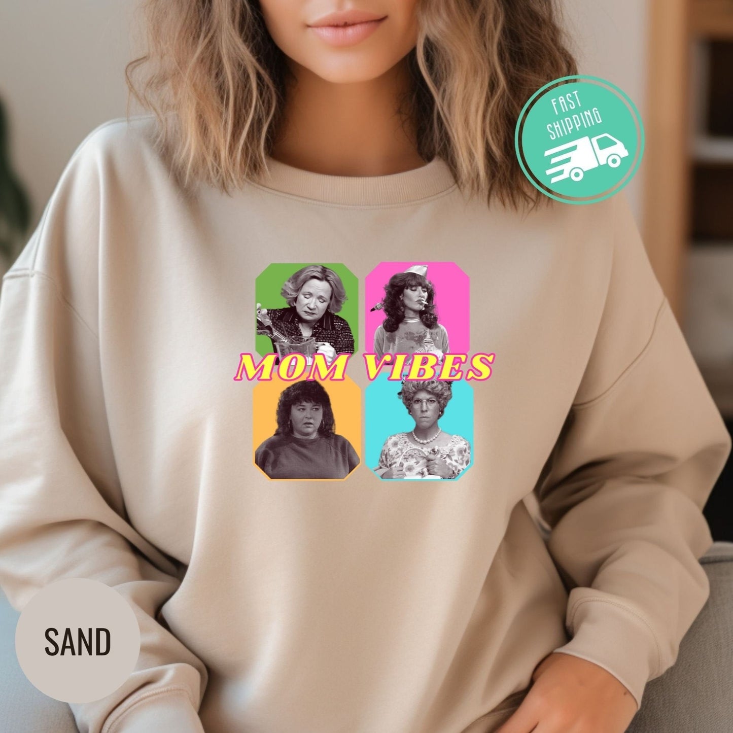 50% OFF-Custom Mom Vibes Vintage Photo Tee/Sweatshirt